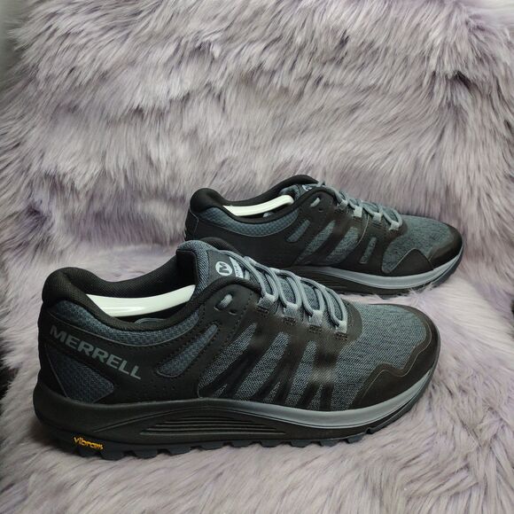 Merrell Nova Black Gray J48831 Trail Running Hiking Shoes Mens Sz 9 Vibram Sole - Picture 2 of 8